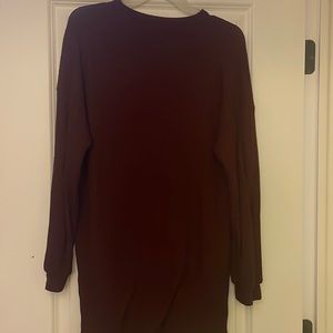 Long sleeve burgundy dress